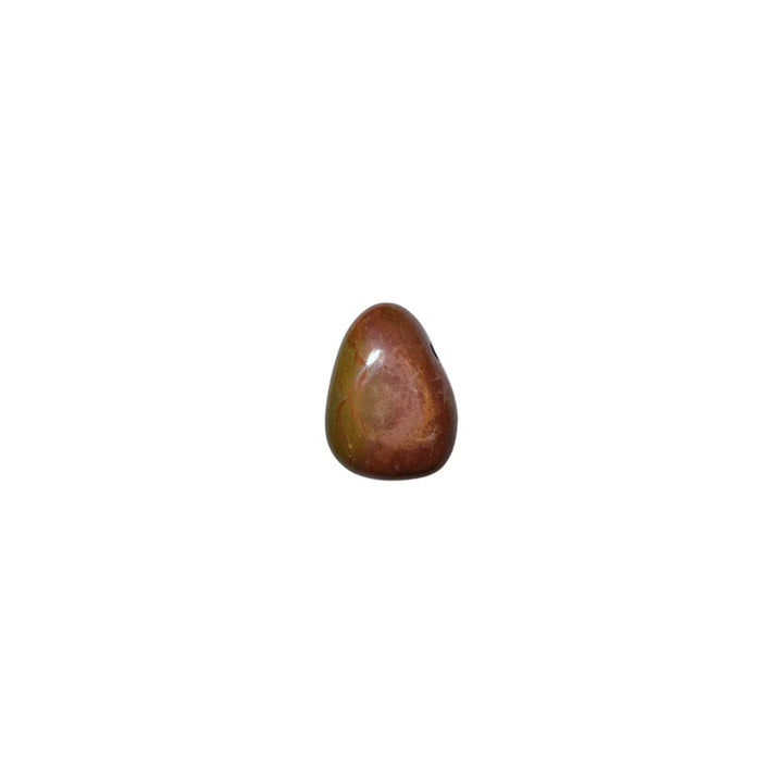 Polished Polychrome Jasper tumble stone with drill hole – perfect for crystal healing, wire wrapping, or crafting earthy gemstone pendants