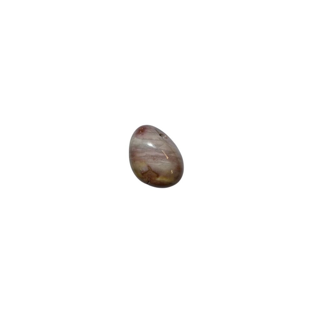 Natural Polychrome Jasper drilled tumble stone – high-quality polished crystal ideal for jewellery making or root chakra healing
