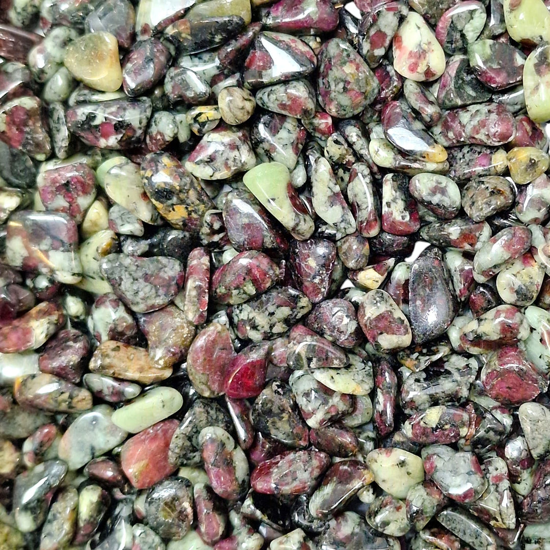 GeoFossils Eudialyte Red Green speckled Mini Gem Chip