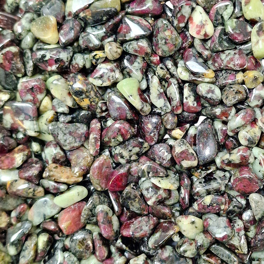 GeoFossils Eudialyte Red Green speckled Mini Gem Chip