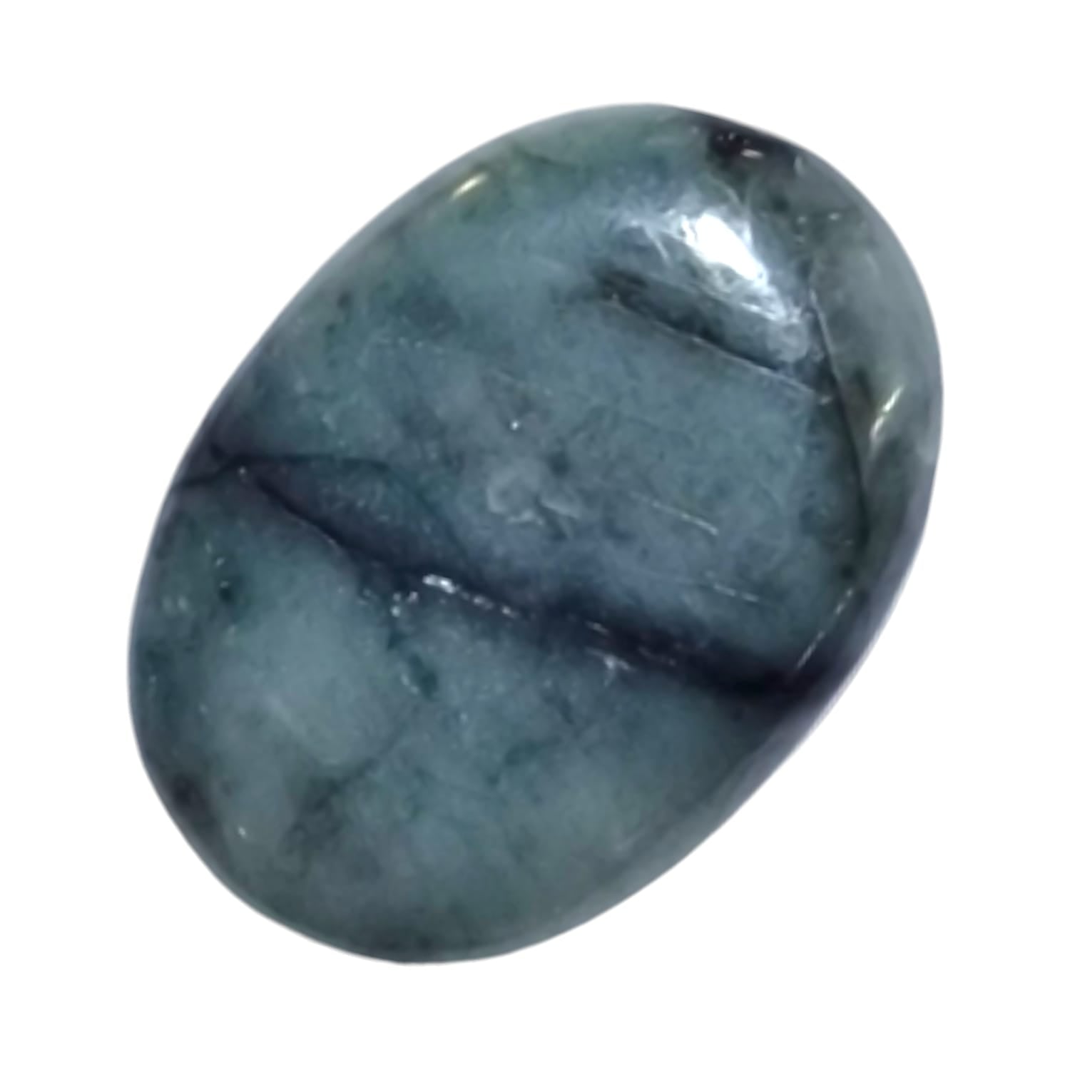 GeoFossils Emerald Medium Oval, a vibrant green crystal for love, abundance, and emotional healing.