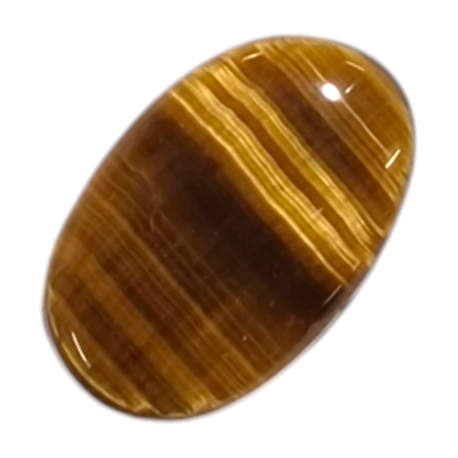 Gold Tigers Eye Medium Oval – a golden-brown crystal known for protection, courage, and focus.