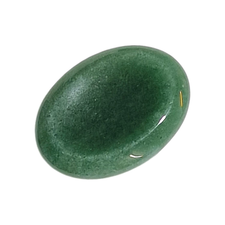 GeoFossils Green Aventurine Worry Stone – polished green quartz with fuchsite mica – luck, abundance, and heart healing crystal – handmade in the UK.