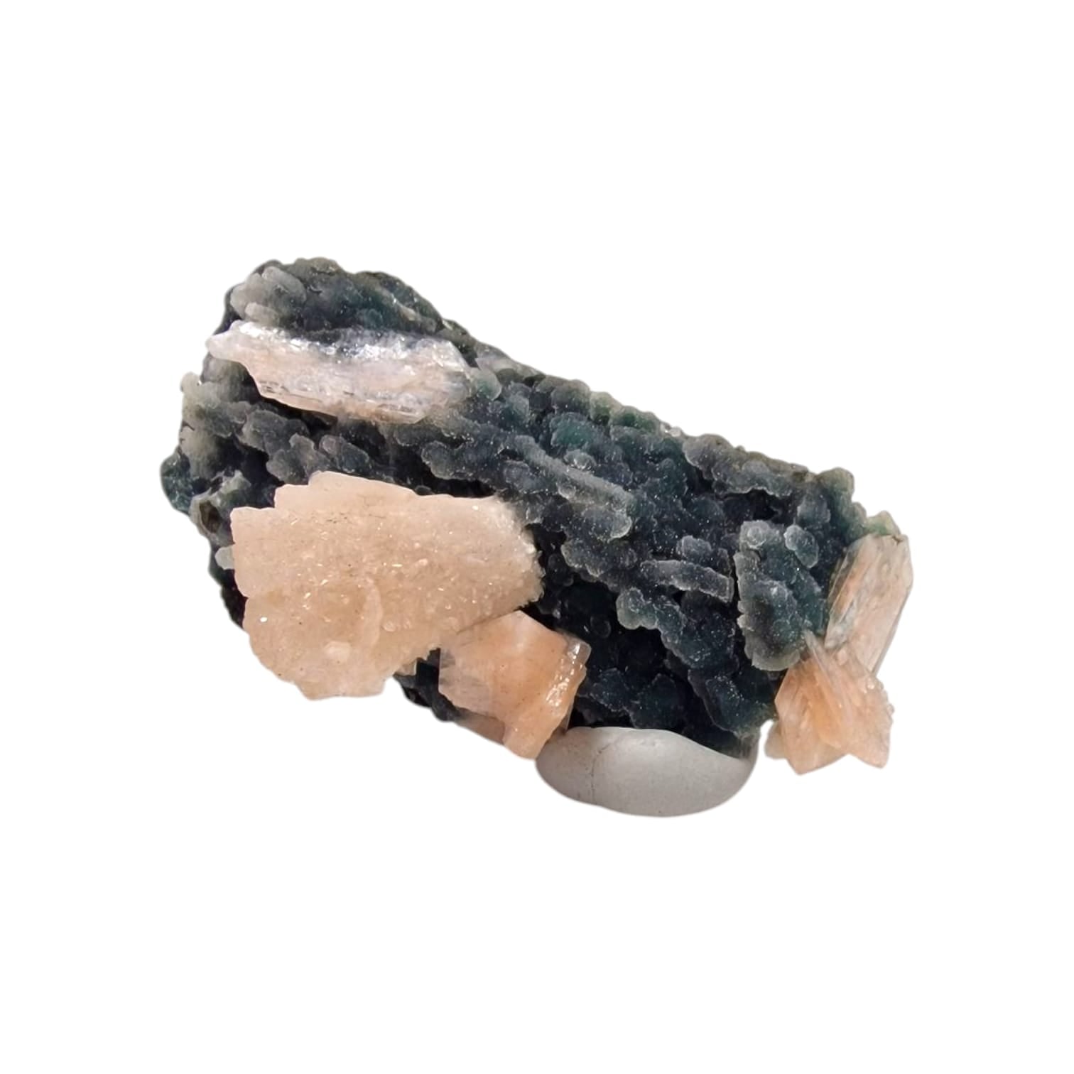 GeoFossils Green Chalcedony with Stilbite on Matrix Raw Specimen, a crystal for emotional balance, intuition, and spiritual insight.
