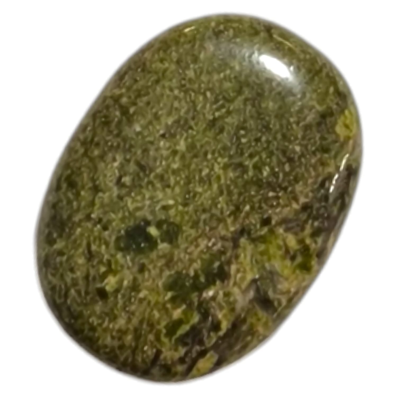 GeoFossils Green Garnet Medium Oval, a vibrant green crystal for prosperity, renewal, and emotional balance.