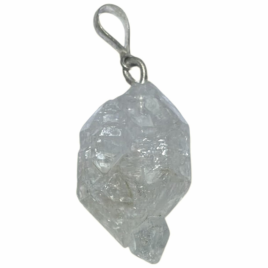 Herkimer Diamond pendant with clear double-terminated crystal set in hallmarked sterling silver – crystal necklace for clarity, amplification and spiritual growth