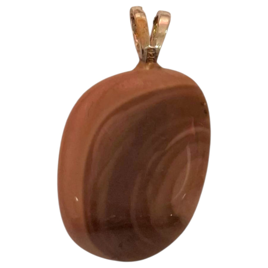 Imperial Jasper pendant with layered earthy tones set in hallmarked sterling silver – crystal necklace for grounding, emotional healing, and self-worth