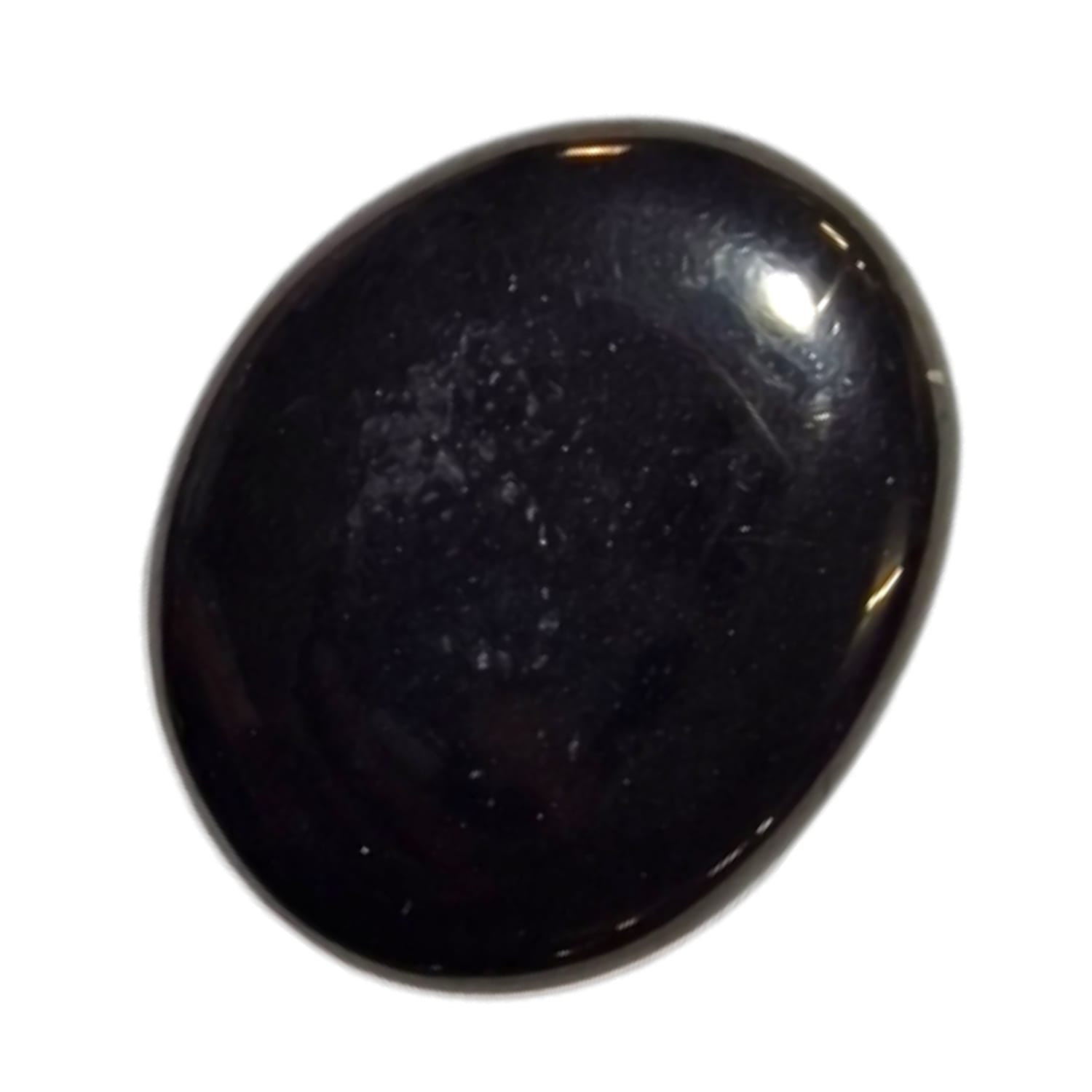GeoFossils Jet Medium Oval, a protective black crystal for grounding, shielding, and emotional resilience.