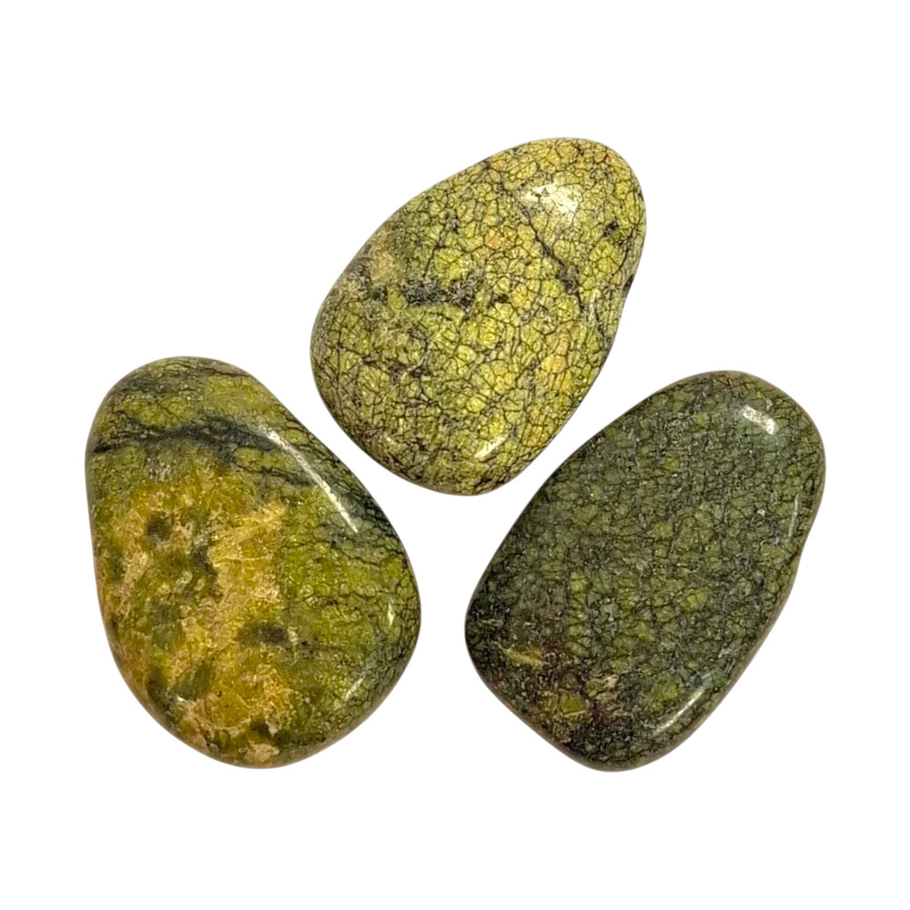 Jungle Jade drilled tumble stone green crystal for abundance, vitality and emotional grounding