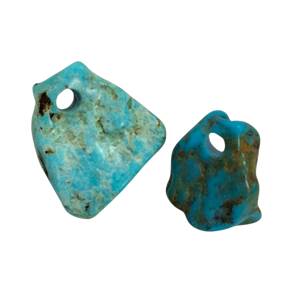 Kingman Turquoise drilled tumble stone pendant on a black cord – vivid blue crystal for communication, protection and spiritual wisdom