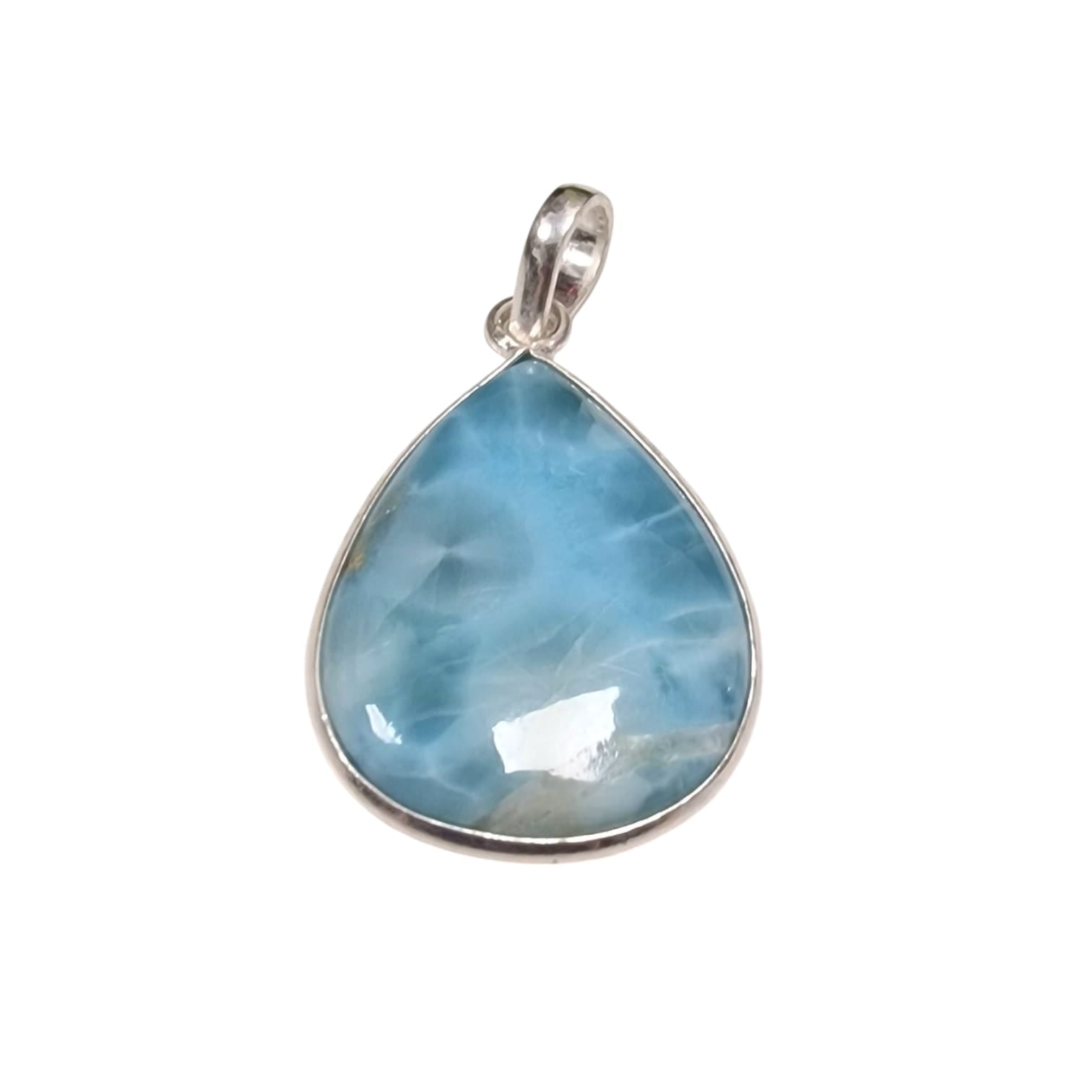 Sterling Silver Larimar Dolphin Teardrop Necklace Sterling Silver Larimar Dolphin Teardrop Necklace