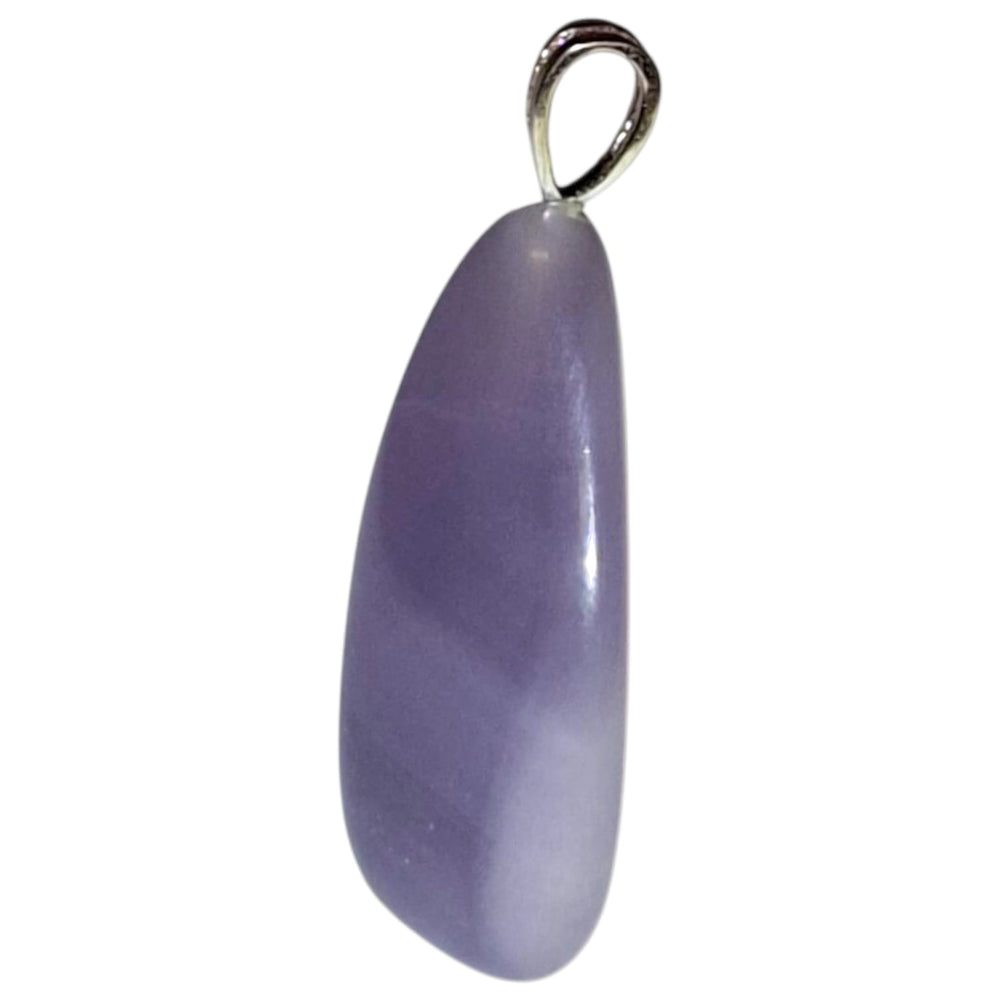 Lavender Chalcedony pendant with soft violet tones set in hallmarked sterling silver – crystal necklace for emotional healing, clarity, and inner peace