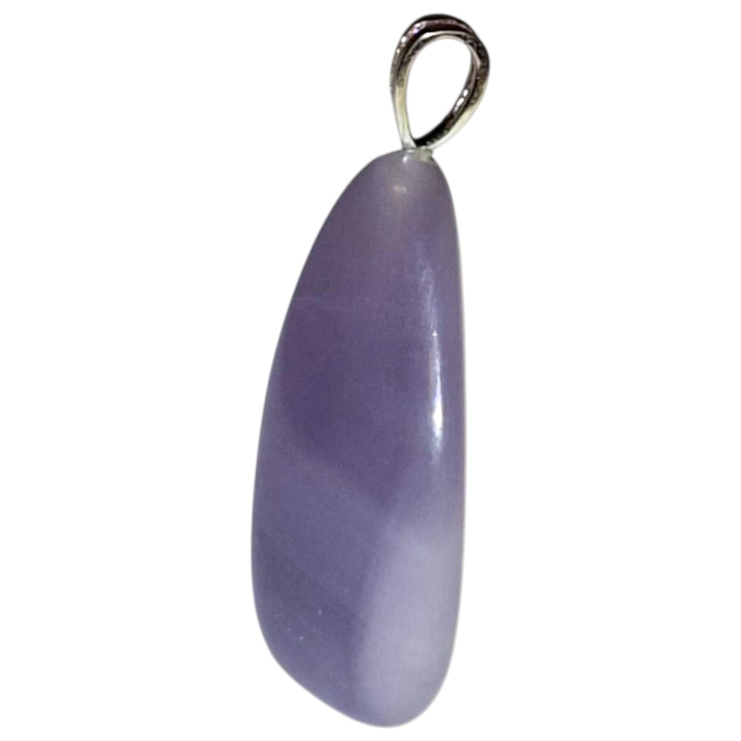 Lavender Chalcedony pendant with soft violet tones set in hallmarked sterling silver – crystal necklace for emotional healing, clarity, and inner peace