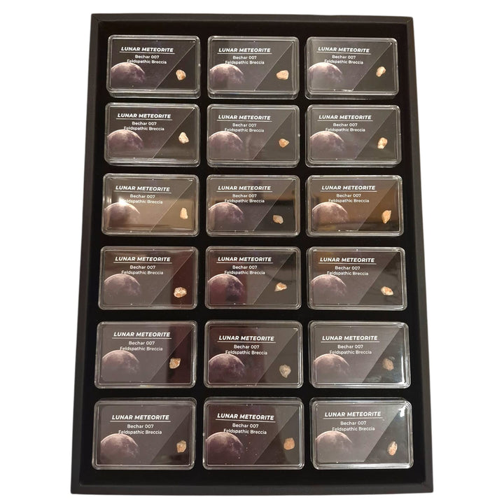 GeoFossils Bechar 007 Lunar Meteorite – Feldspathic Breccia Fragment from the Moon in Display Box