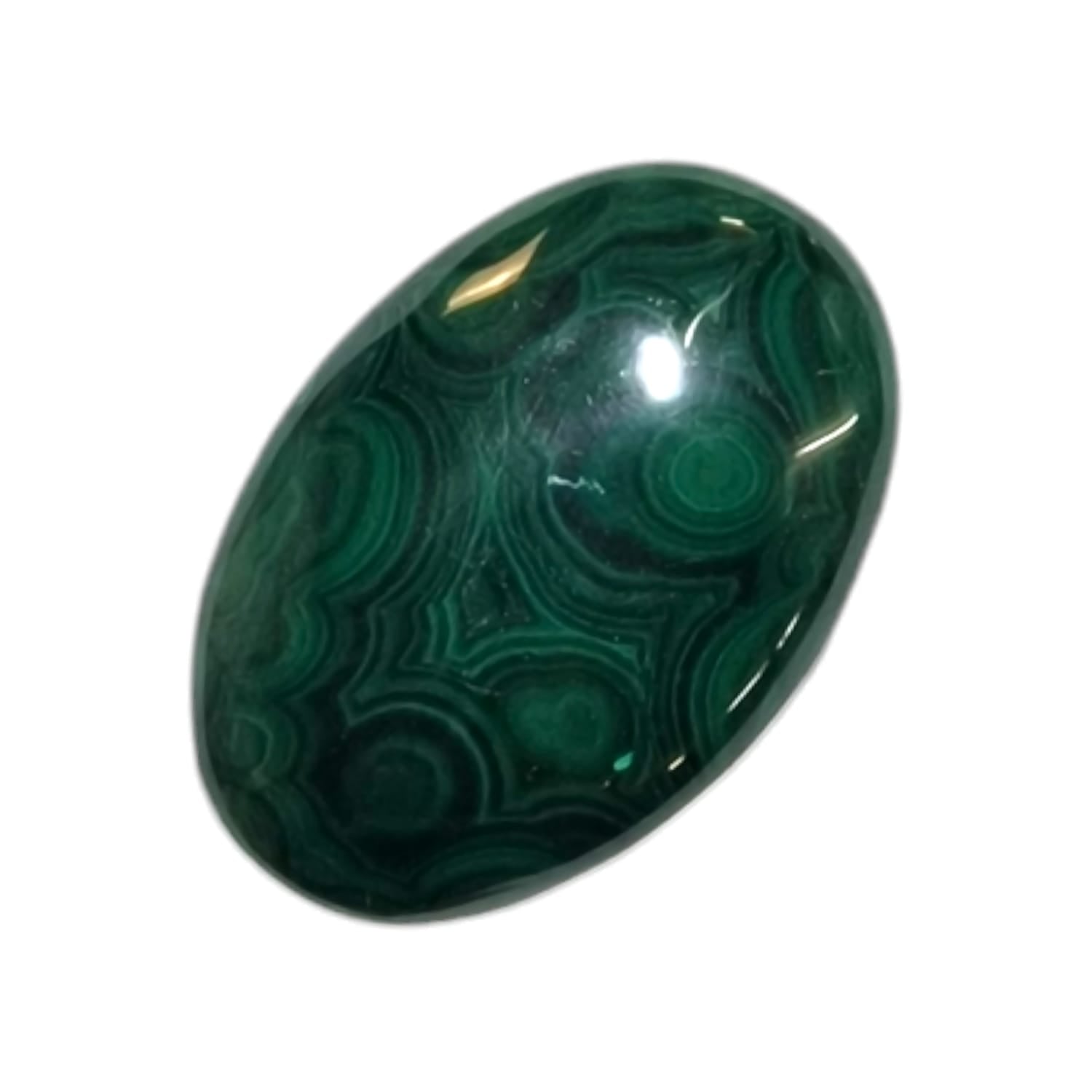 GeoFossils Malachite Medium Oval, a vibrant green crystal for transformation, protection, and emotional healing.