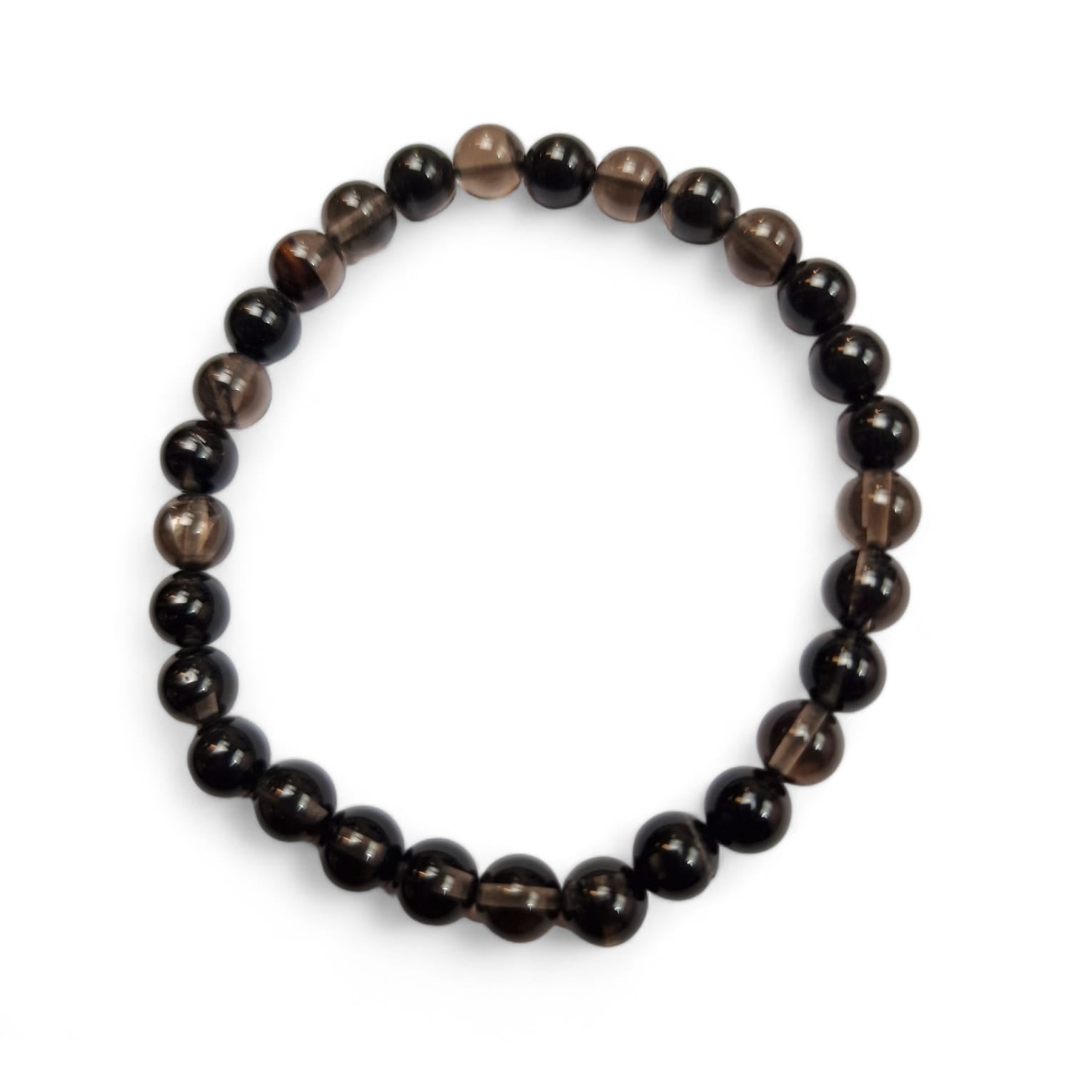 Midnight Lace Obsidian 6mm Round Bead Bracelet