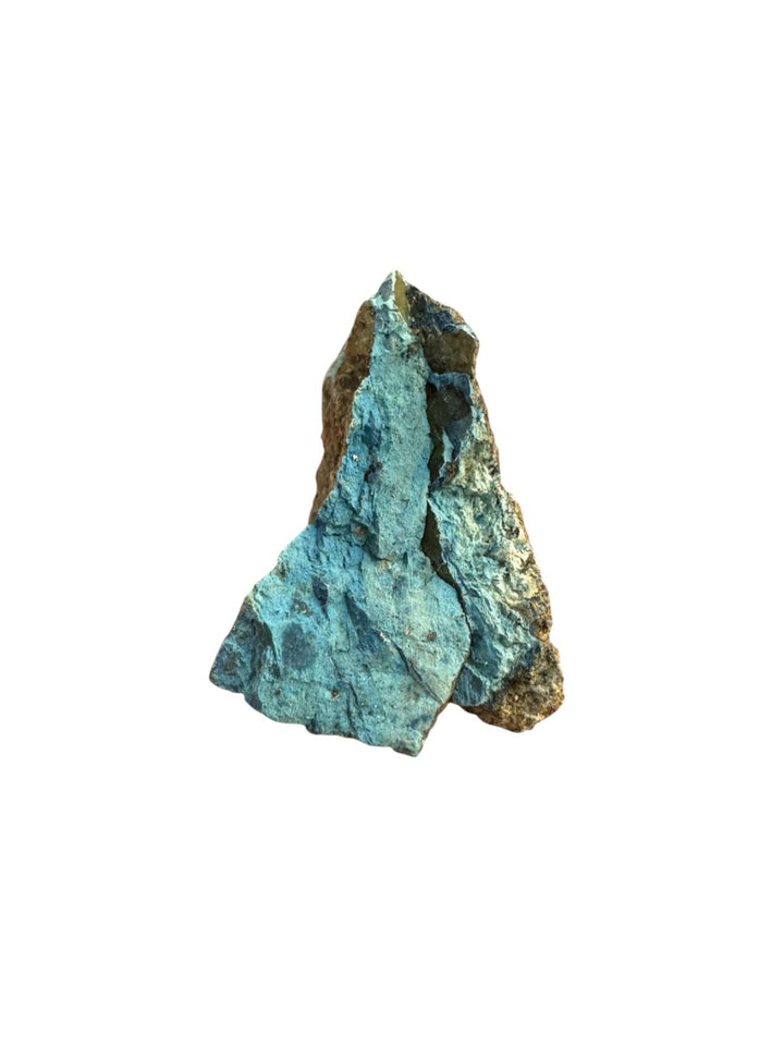Aerinite mineral specimen with blue fibrous crystalline texture from Lleida, Catalonia, Spain – rare throat chakra stone