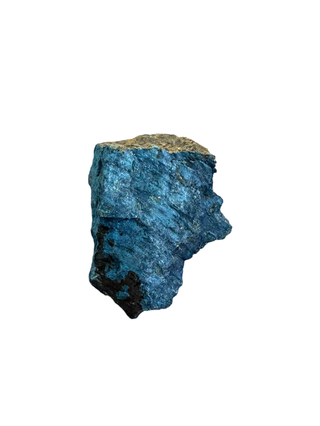 Aerinite mineral specimen with blue fibrous crystalline texture from Lleida, Catalonia, Spain – rare throat chakra stone