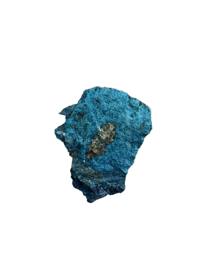 Aerinite mineral specimen with blue fibrous crystalline texture from Lleida, Catalonia, Spain – rare throat chakra stone