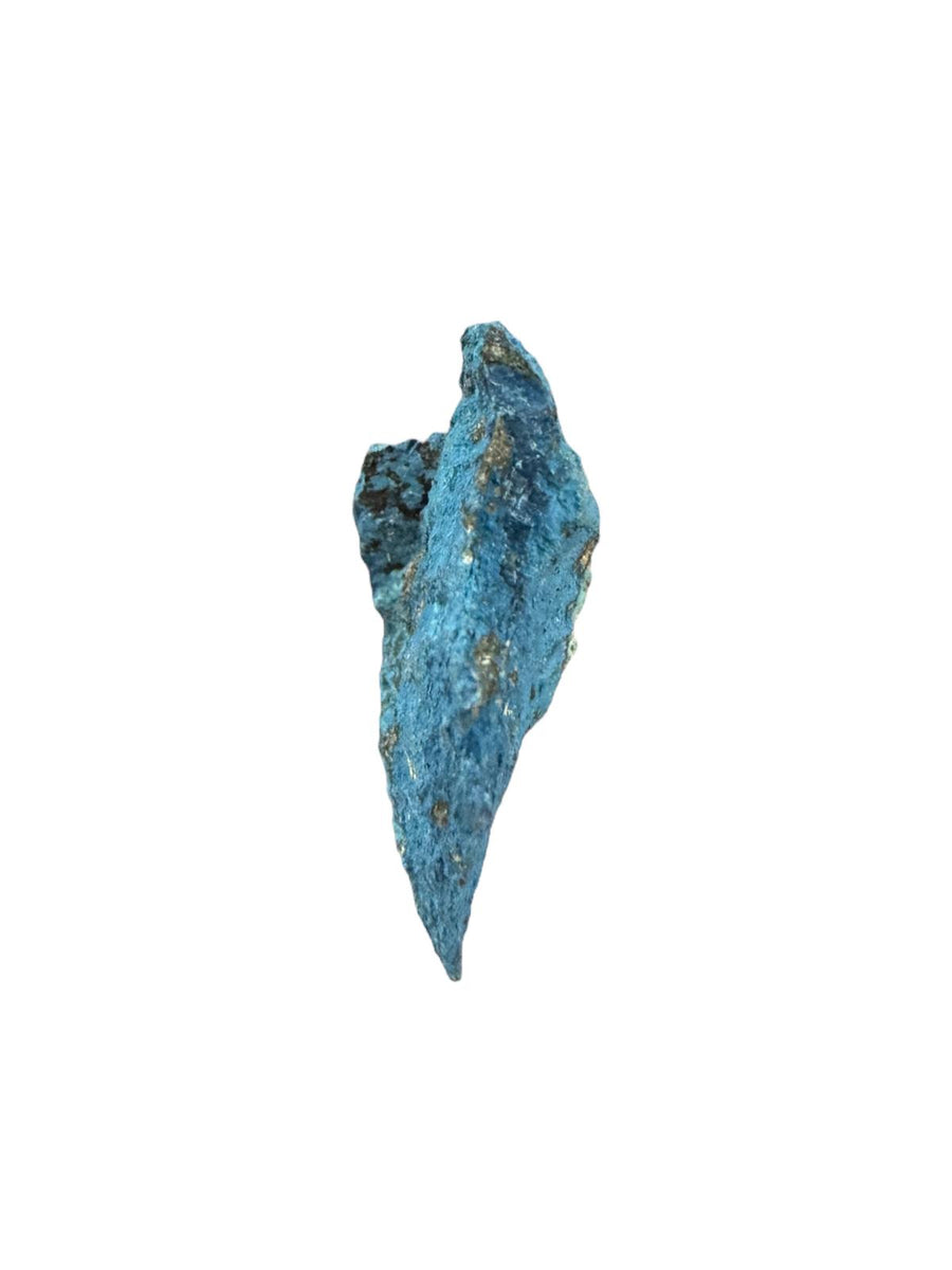Aerinite mineral specimen with blue fibrous crystalline texture from Lleida, Catalonia, Spain – rare throat chakra stone