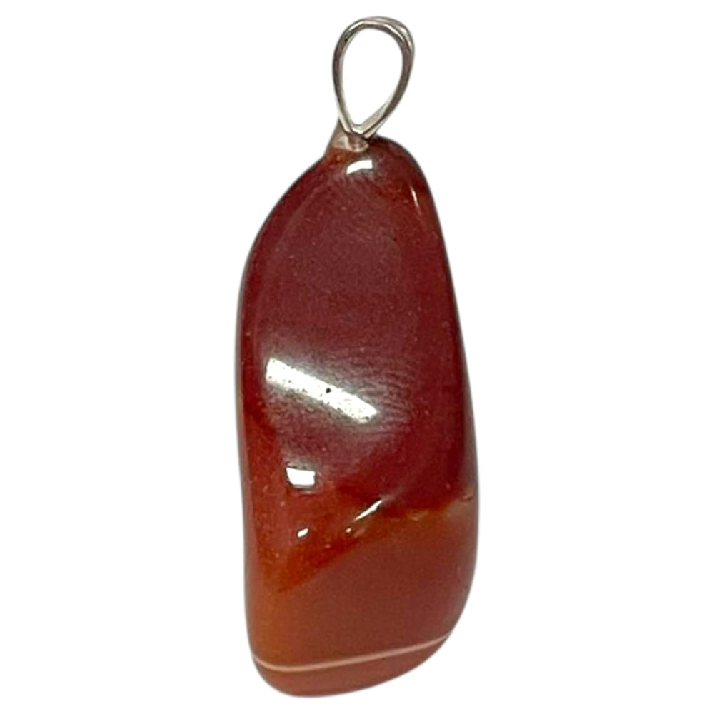Mookaite pendant with ochre, red and mustard tones set in hallmarked sterling silver – crystal necklace for vitality, ancestral wisdom and grounded change