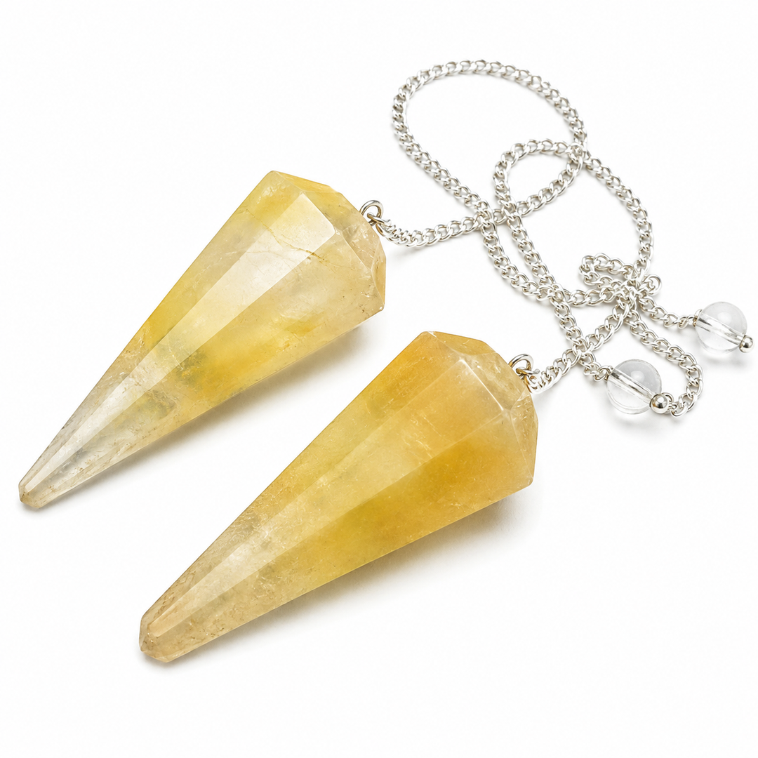 Citrine (Heat-Treated Amethyst) 6 Sided Pendulum