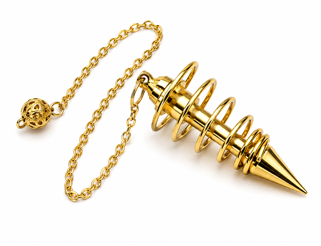 Gold Tone Open Spiral Coil Pendulum