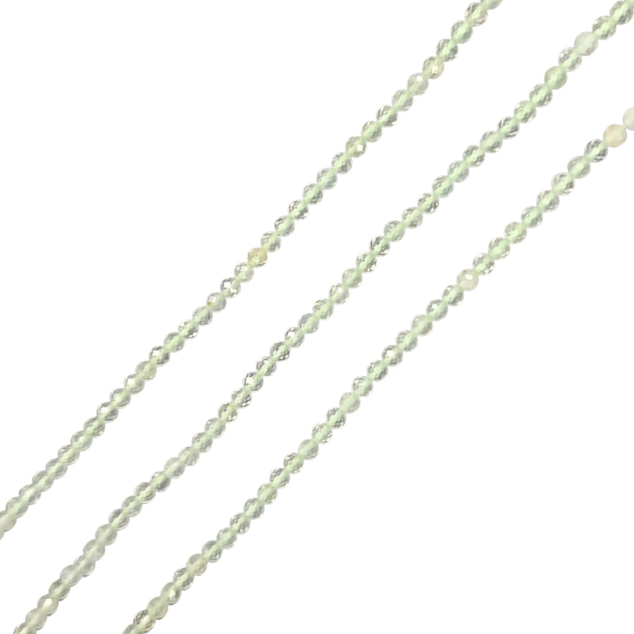 3mm Faceted Prehnite Beads – Natural Green Gemstone Beads for Jewellery Making