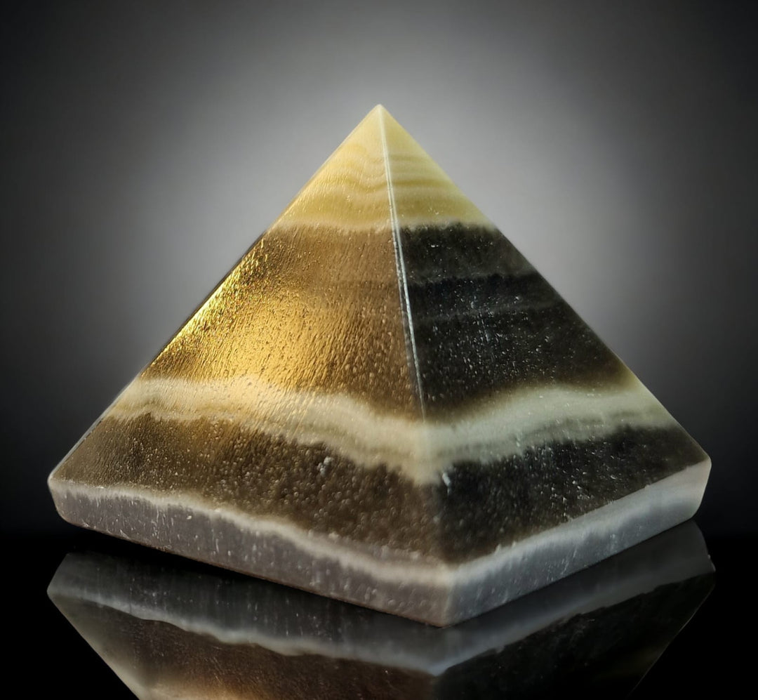 Triangular Pyramid Calcite Zebra Calcite Pyramid - GeoFossils