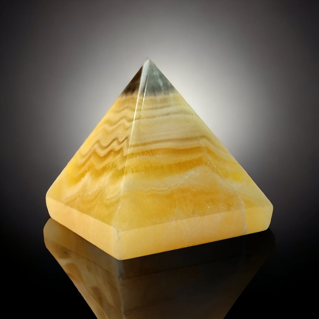Triangular Pyramid Calcite Zebra Calcite Pyramid - GeoFossils