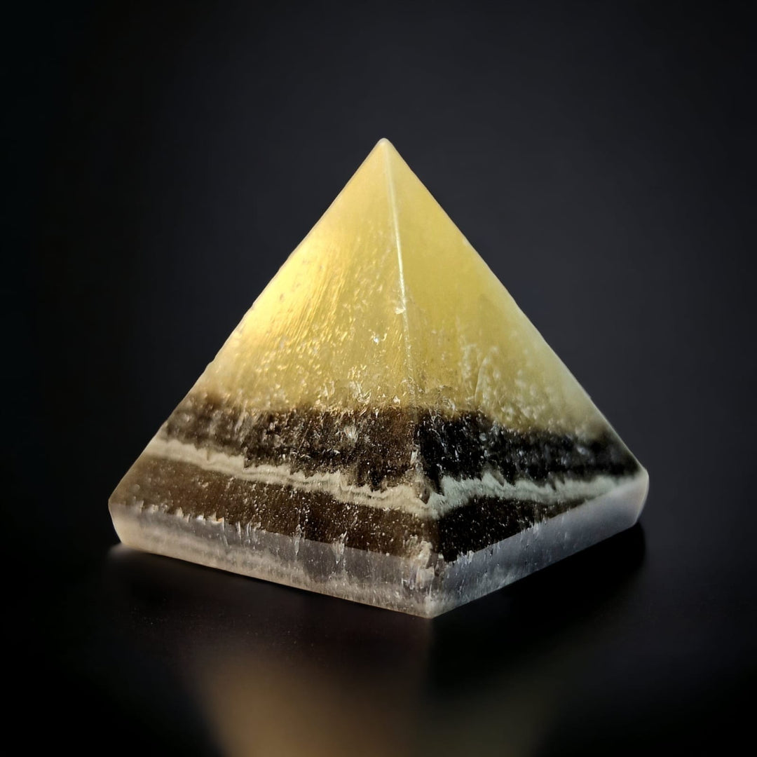 Triangular Pyramid Calcite Zebra Calcite Pyramid - GeoFossils