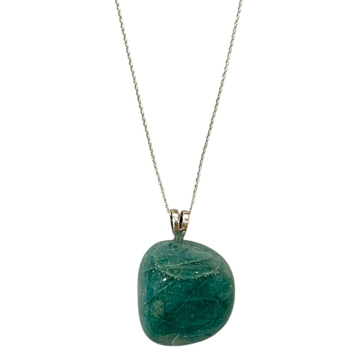 Quantum Quattro pendant with swirls of teal, green and brown set in hallmarked sterling silver – crystal necklace for healing, truth and transformation