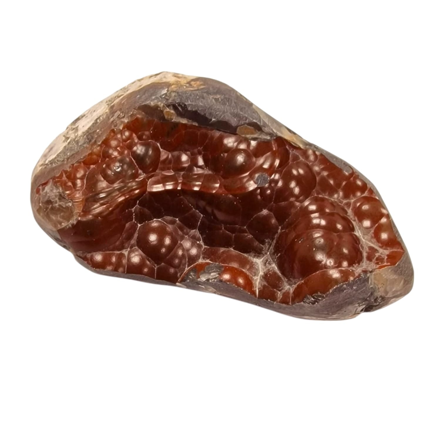 GeoFossils Red Fox Agate Mineral Specimen from Patagonia, featuring warm earthy tones for grounding, protection, and emotional stability.