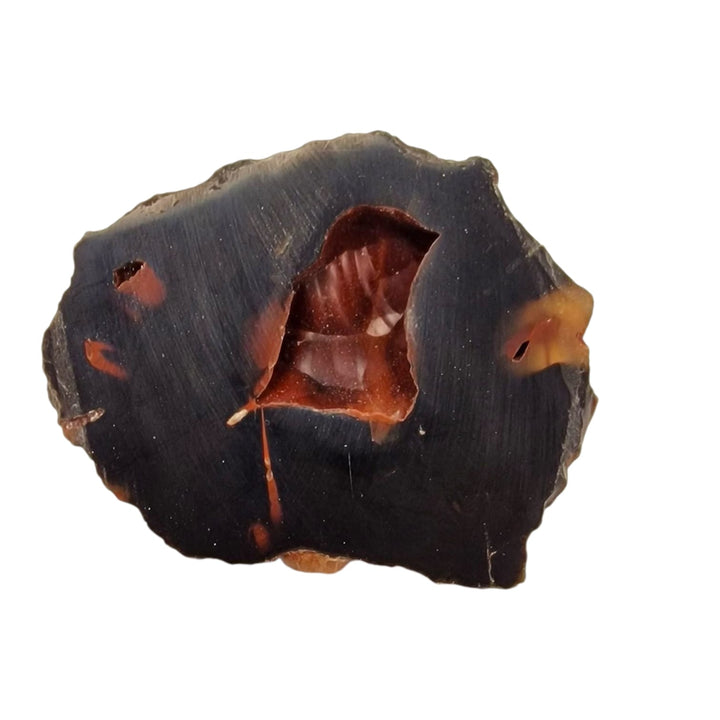 GeoFossils Red Fox Agate Mineral Specimen from Patagonia, featuring warm earthy tones for grounding, protection, and emotional stability.