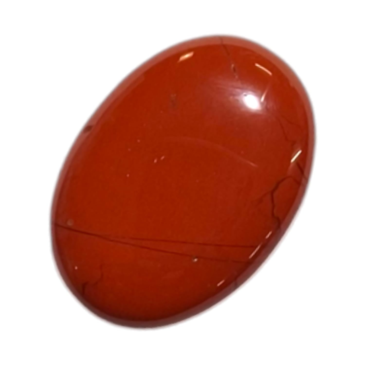 GeoFossils Red Jasper Medium Oval, a deep red crystal for grounding, strength, and motivation.