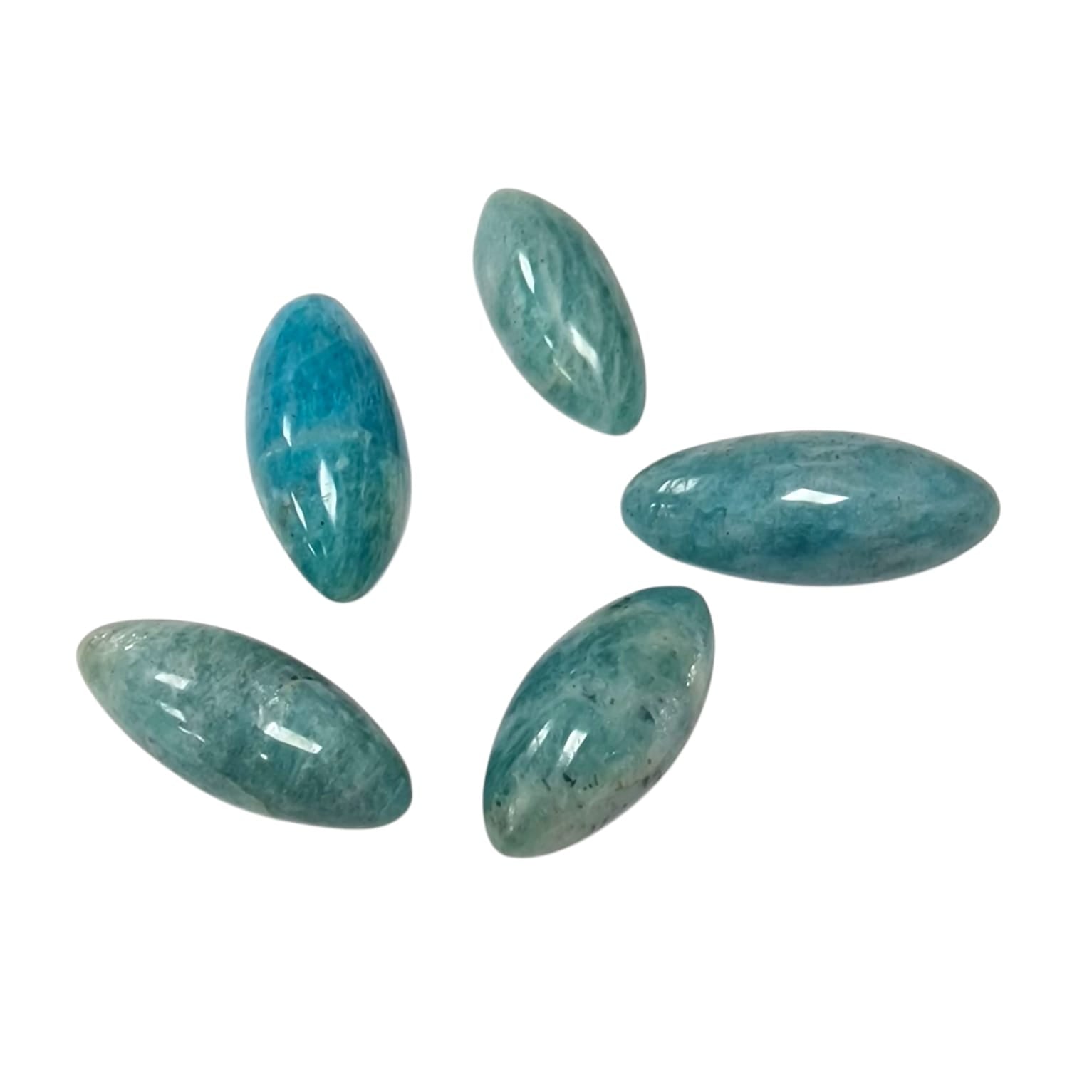 GeoFossils Amazonite Shiva Lingham, a sacred teal-blue crystal shaped for truth, balance, and emotional harmony.