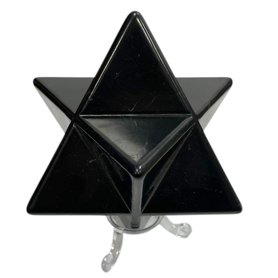 GeoFossils Shungite 10cm Merkaba – Sacred Geometry Crystal for EMF Protection, Light Body Activation and Ascension