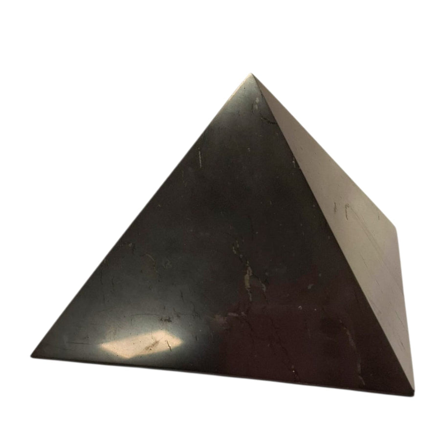 110mm Shungite pyramid – large polished crystal for grounding and EMF protection