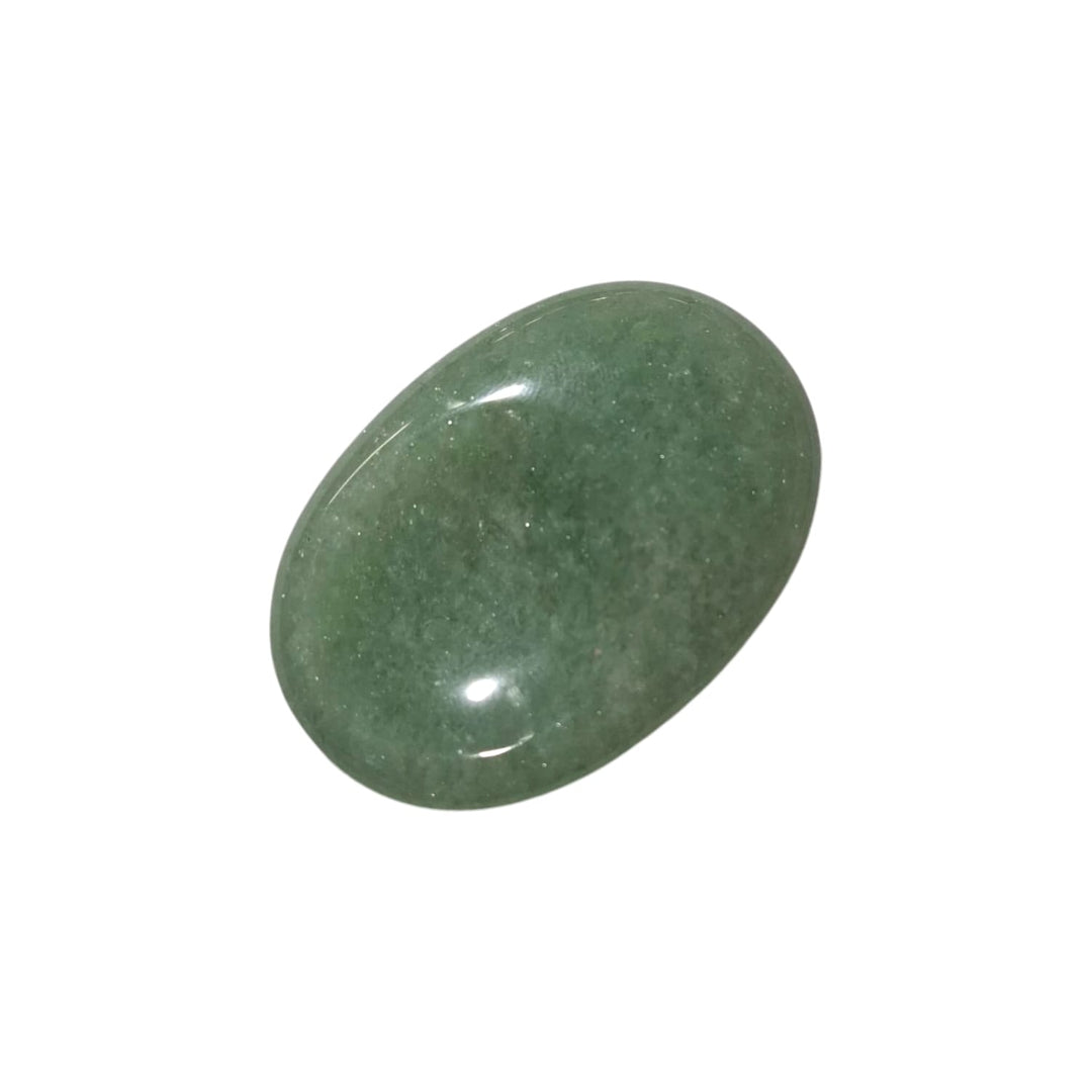GeoFossils Green Aventurine Thumbstone – shimmering green quartz crystal for abundance, optimism, and emotional healing – smooth polished worry stone.