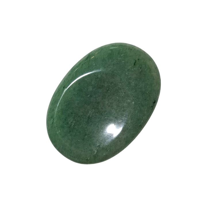 GeoFossils Green Aventurine Thumbstone – shimmering green quartz crystal for abundance, optimism, and emotional healing – smooth polished worry stone.