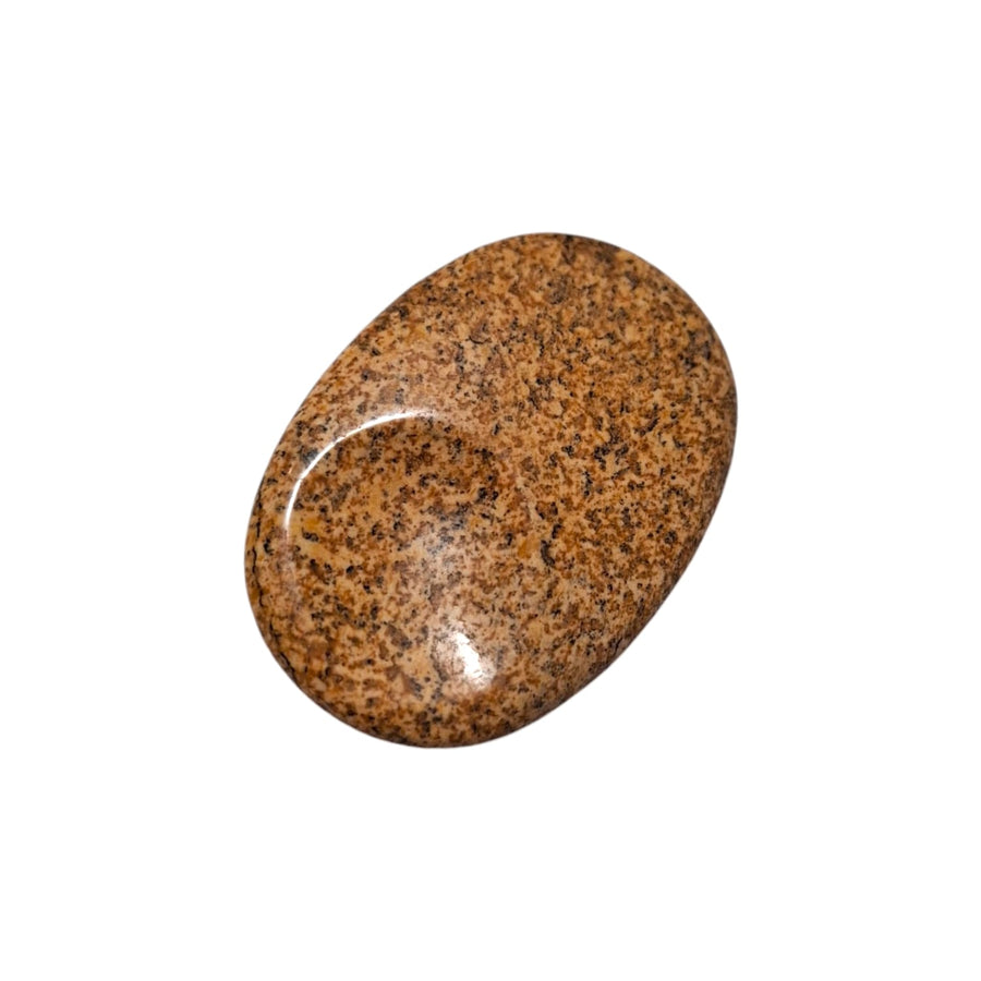 GeoFossils Picture Jasper Thumbstone – earthy patterned crystal for grounding, creativity, and balance – smooth polished worry stone.
