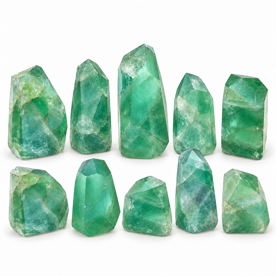 Green Fluorite Towers – Natural Shape with a Point