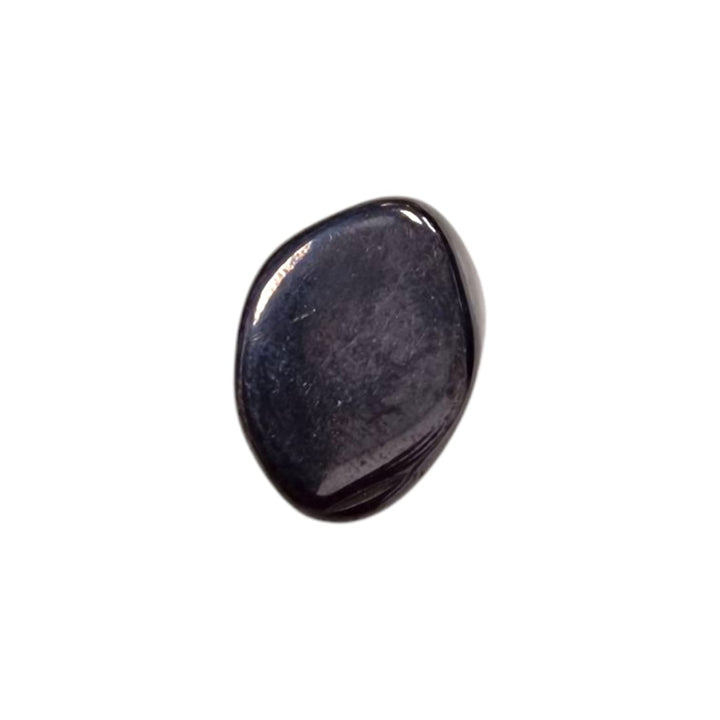 GeoFossils Alabandite Tumble Stone, a super rare black crystal from Arusha, Tanzania, promoting protection, grounding, and transformation.