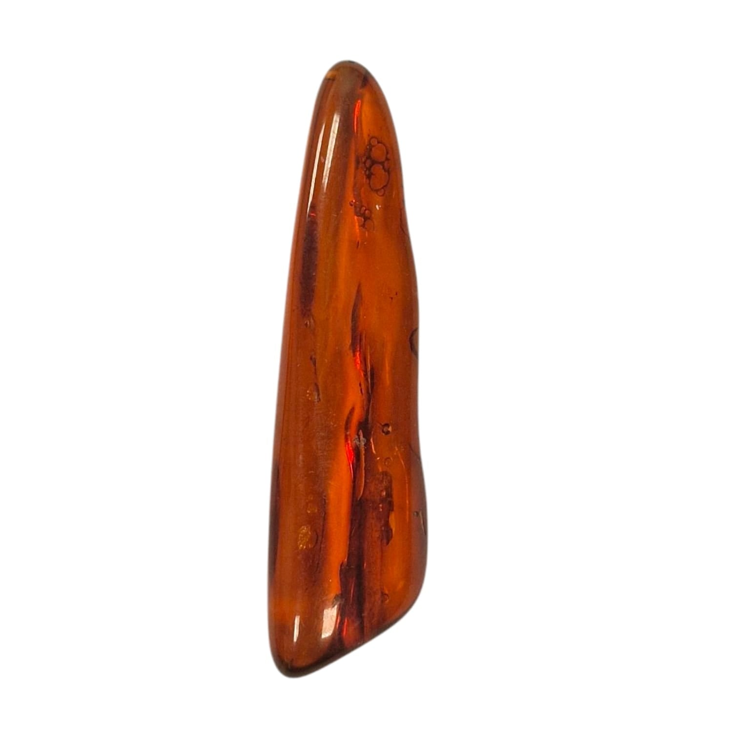 GeoFossils Amber Tumble Stone from Lithuania, a warm golden crystal of fossilised resin for healing, protection, and vitality.