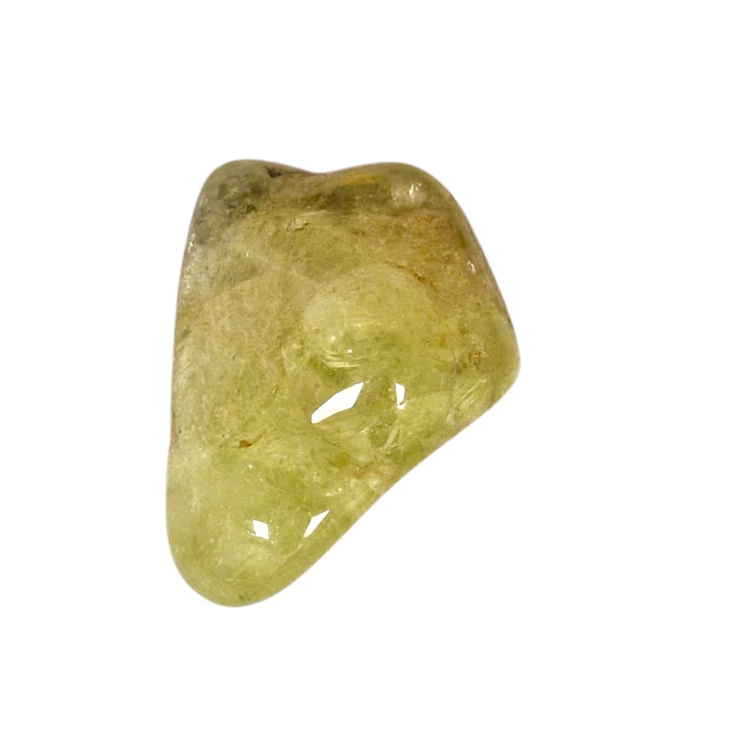 GeoFossils Brazilianite Rare Tumble Stone, a vibrant yellow-green crystal for clarity, creativity, and heart-centred confidence.