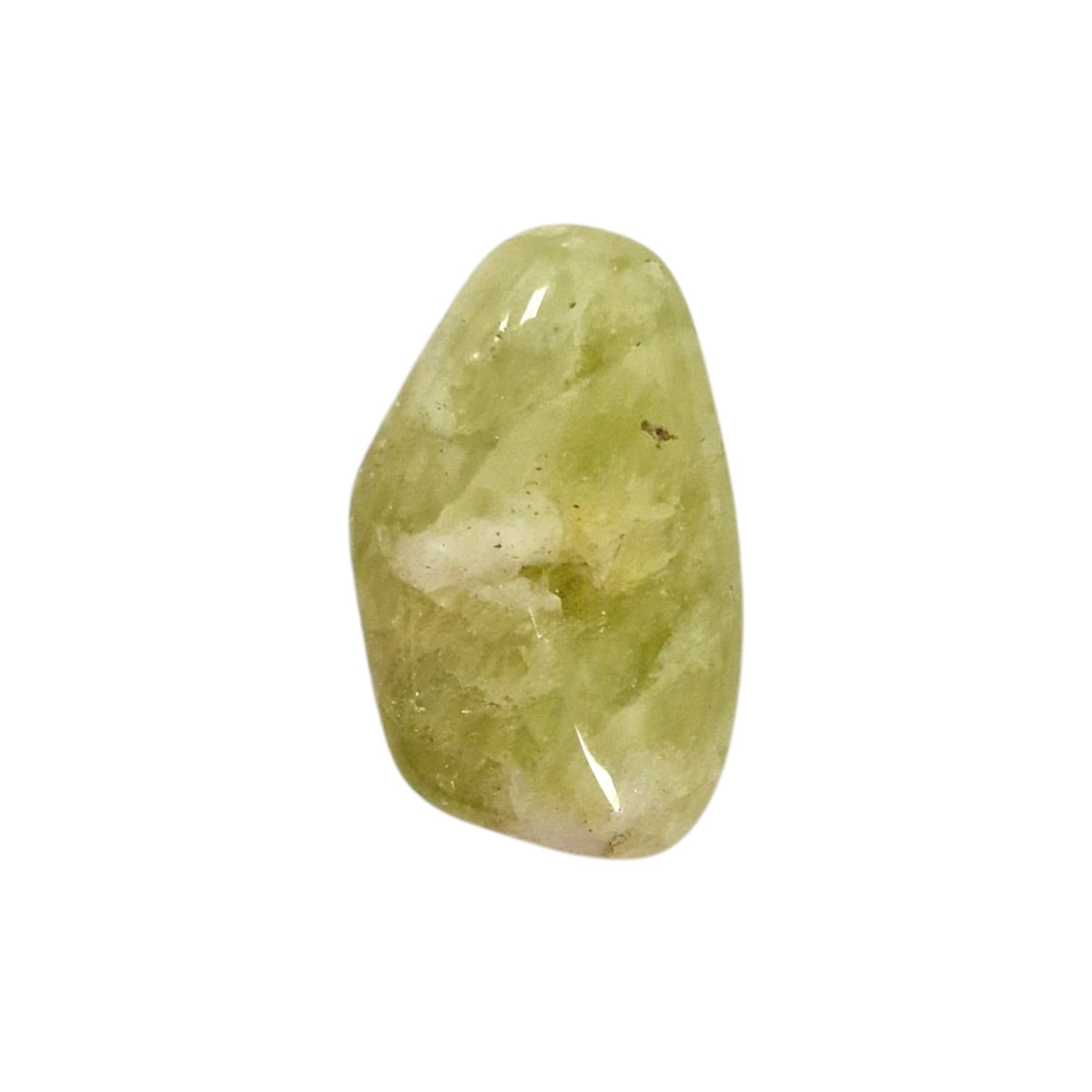 GeoFossils Brazilianite Rare Tumble Stone, a vibrant yellow-green crystal for clarity, creativity, and heart-centred confidence.