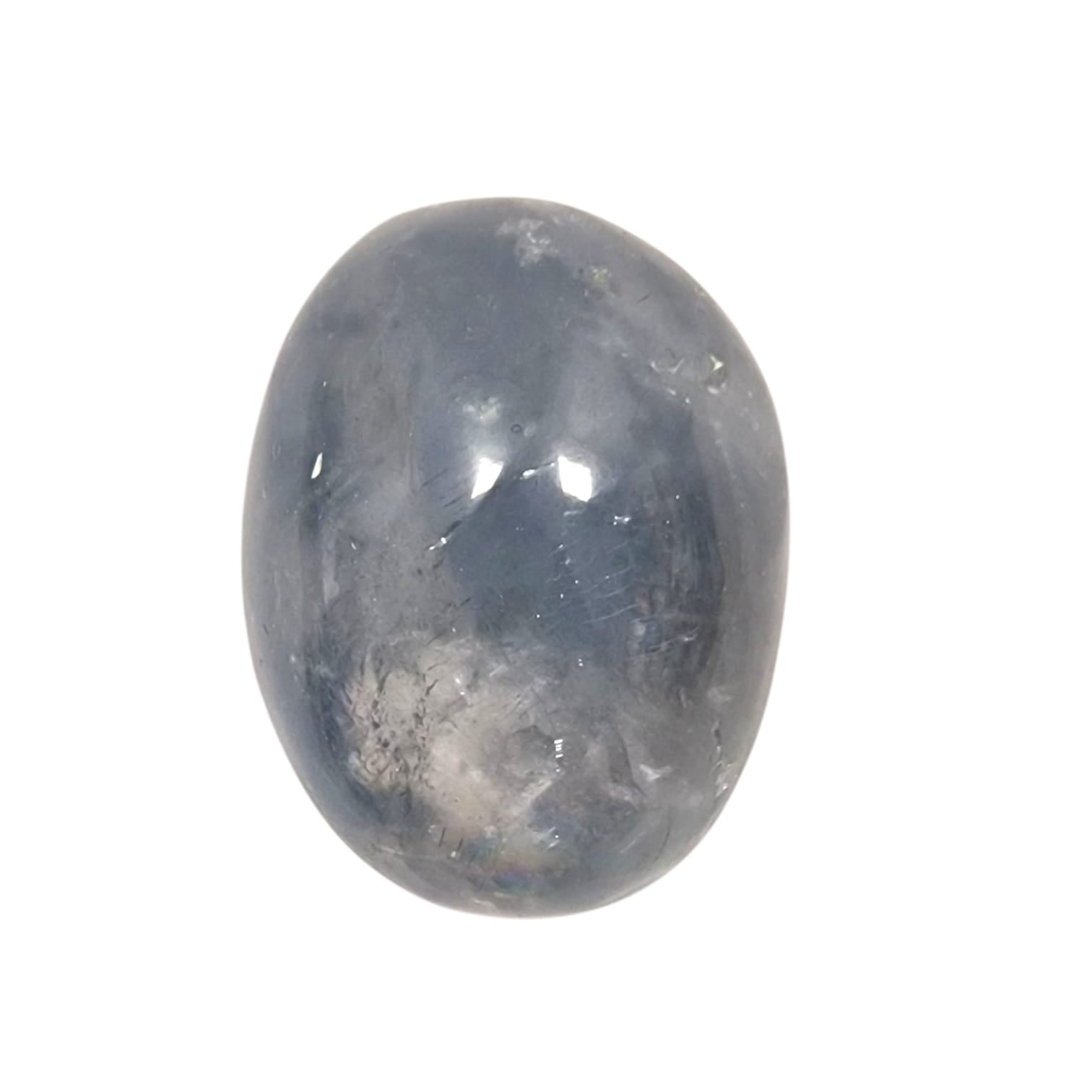 GeoFossils Celestite Tumble Stone, a soft sky-blue crystal for peace, clarity, and divine connection.