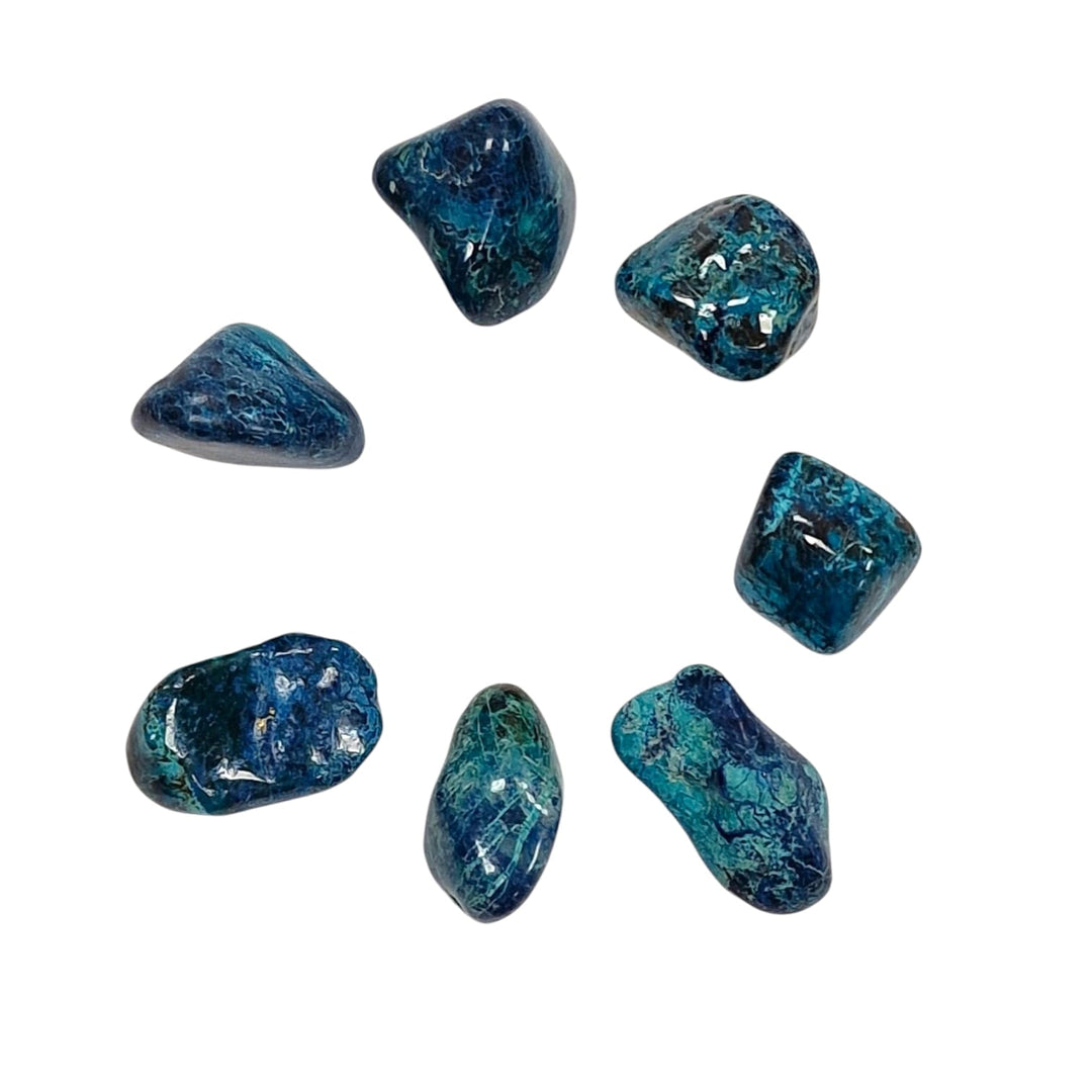 Chrysocolla High Grade Rare Tumble Stone – polished tumble stone for crystal healing and meditation