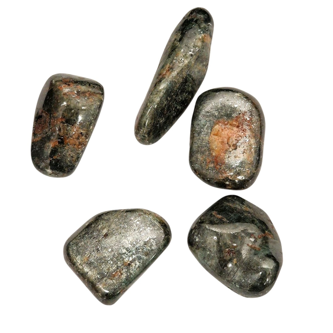 Garnet (Andradite) with Diopside Tumble Stone – Rare from Peru – polished tumble stone for crystal healing and meditation