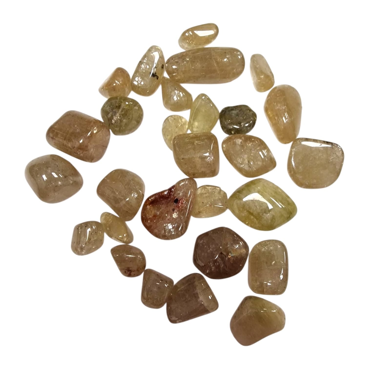 GeoFossils Golden Apatite Rare Tumble Stone, a glowing yellow crystal for motivation, manifestation, and personal power.